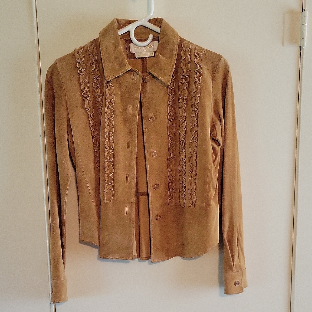 Vintage Tan Suede Women's Shirt (Or Jacket)